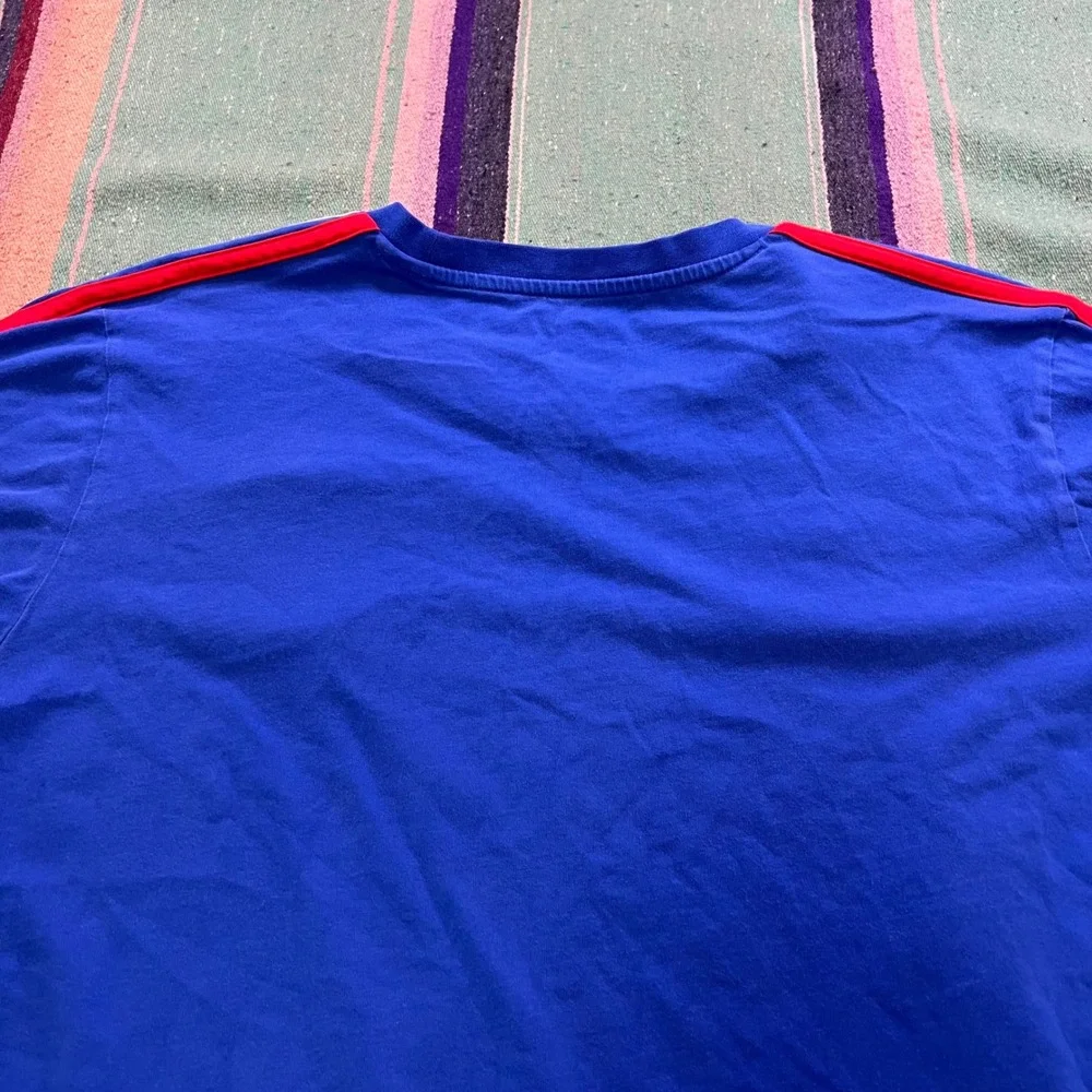 Adidas Italia FIGC T-Shirt Mens Large Blue Italy National Team Soccer Tee